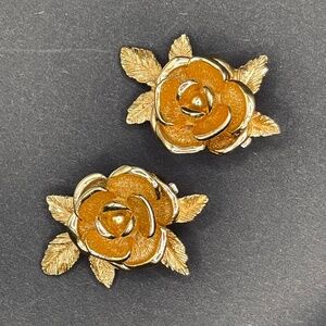 Sarah Coventry “American Beauty” Rose Clip-On Earrings